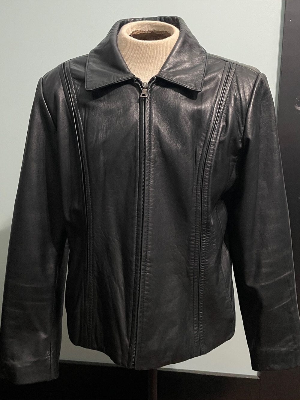 Jones Wear Sport Black Leather Jacket
Size XL
